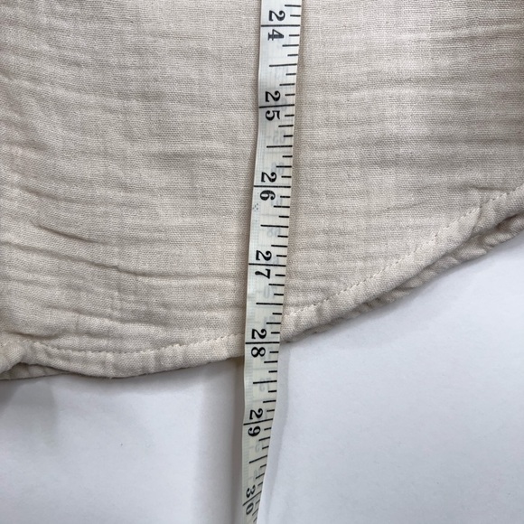 Aritizia Little Moon Organic Cotton Gauze Sail Shirt Cream Button Up Relaxed XS - Picture 13 of 13